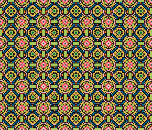 宋代营造法式彩画上的四出几何花卉纹