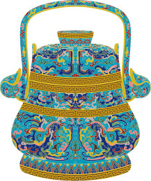 清代掐丝珐琅提梁卣上的兽面纹