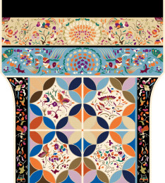 晚清贵州布依族刺绣贴布背带上的蝴蝶花