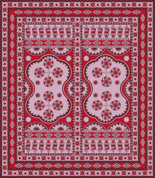 新疆维吾尔族墙围上的几何花卉纹