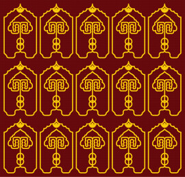 呼和浩特蒙古族大昭寺门上的哈尔木纹