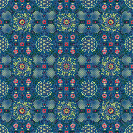 清代南京云锦上的莲花团花八达晕纹