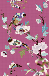 湖南湘绣上的折枝花鸟蝴蝶纹