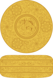 唐代陕西何家村出土鎏金银盒上的飞狮花卉纹