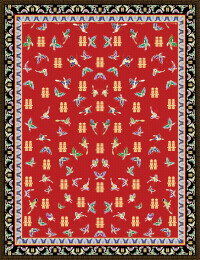 清代北京京绣上的双喜蝴蝶纹