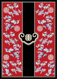 清代北京京绣上的牡丹如意团寿纹