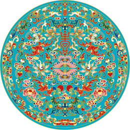 清代粉彩扁瓶上的缠枝莲蝠蝶纹