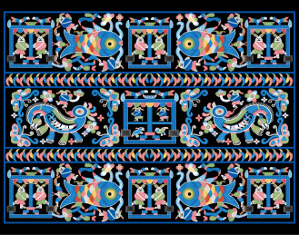 近现代贵州苗族刺绣衣袖上的花鸟鱼虫纹