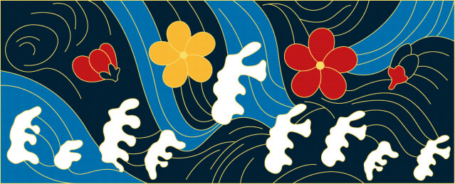 落花流水纹纹样