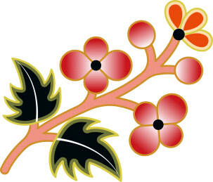 折枝花卉纹纹样