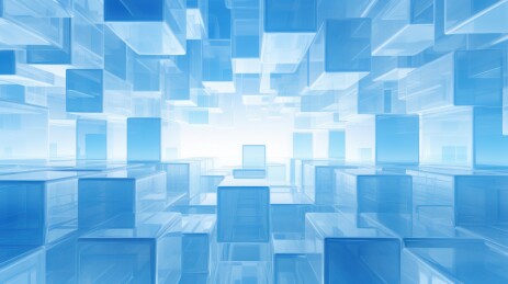 科技蓝色立方体几何空间立体背景