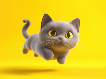 可爱猫咪飞跃画面