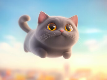 可爱猫咪飞跃画面