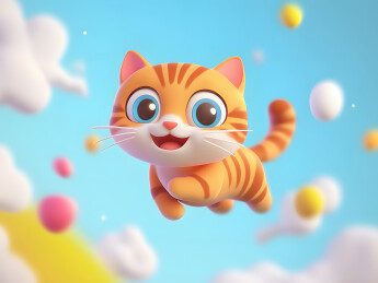 可爱猫咪飞跃画面