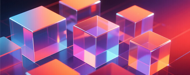 3D炫彩几何透明玻璃背景壁纸