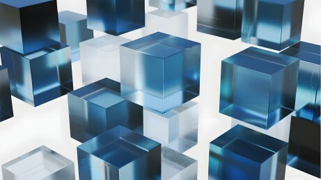 蓝色透明立方体的排列组合