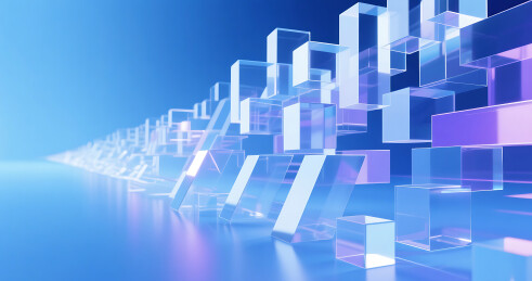 蓝紫色玻璃方块背景