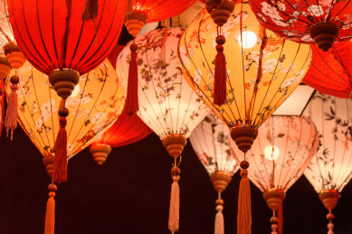 中国传统节日灯笼花灯新年春节元宵节