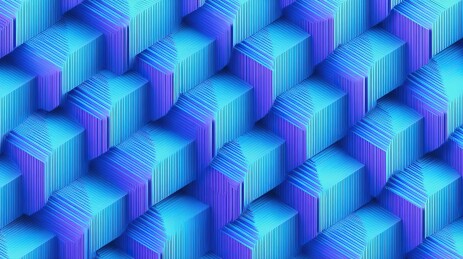 蓝紫色方块构成的抽象几何图案