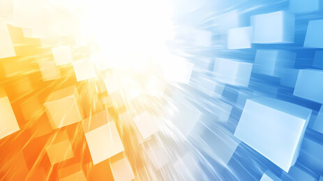 蓝色橙色抽象几何图形