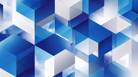 蓝色几何立方体抽象图案
