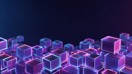 发光立方体构成的科技背景
