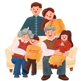 温馨和睦的中式大家庭