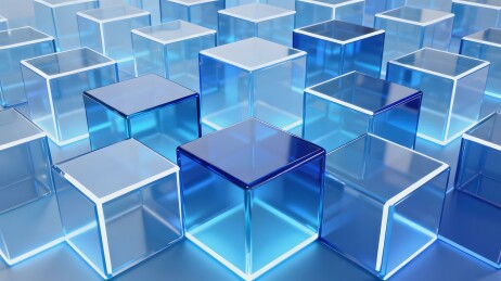 蓝色透明立方体阵列