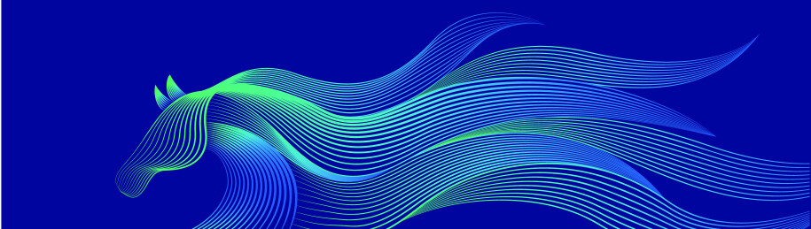 马抽象矢量插图