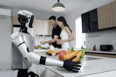 在现代厨房中的智能机器人