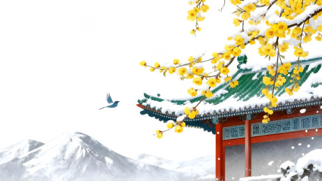 冬季唯美节气插画