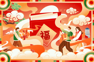 年货节春节矢量插画