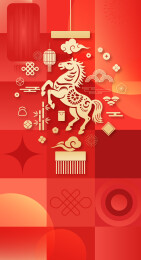 2026马年新年元旦春节马剪影矢量插画