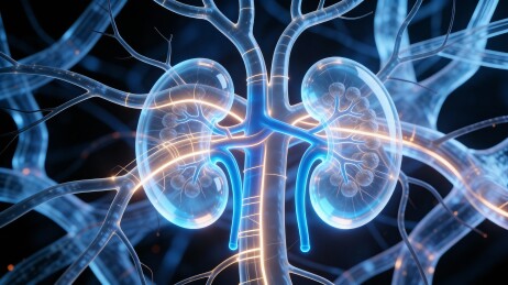 蓝色肾脏血管结构图