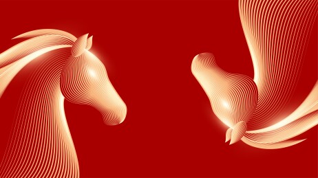 马年抽象光线马插画