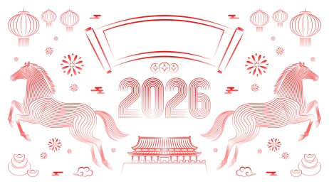 马年插画背景