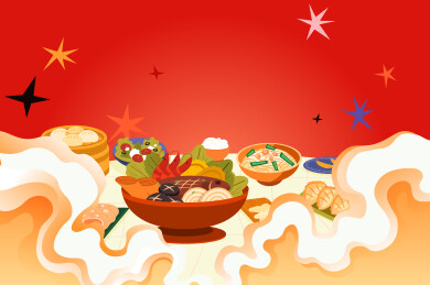 美食餐饮矢量插画