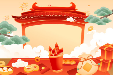 新年春节红包矢量插画